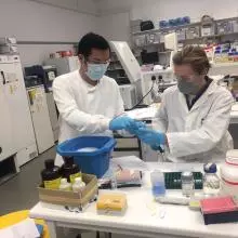 Dave and Brett working in the laboratory